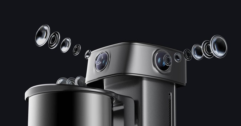 XGRIDS L3 panoramic vision system with exploded camera lens elements