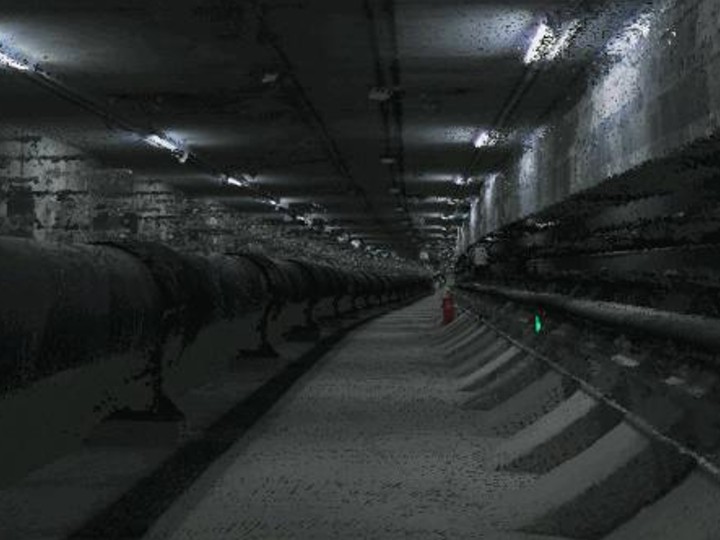 地下管廊隧道的点云重建,清晰呈现管线与结构。