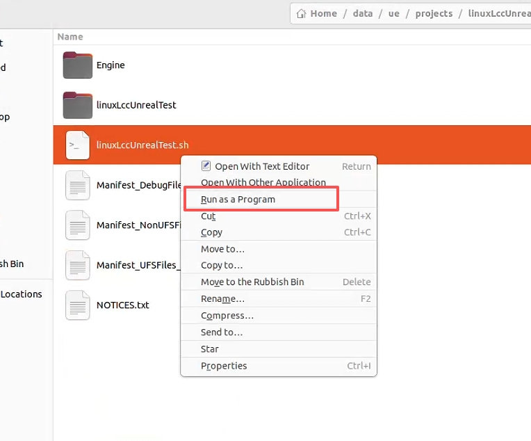Linux のファイルマネージャーでアーカイブしたパッケージ化結果を確認して起動する