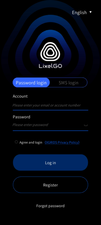 Password login screen